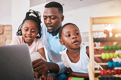 Licensed Save to Library Preview Crop Find Similar FILE #: 627175328 Black family, laptop and elearning, father and girl children, education and helping with math school work. Teaching, learning and support, black man with young female kids at home in online class